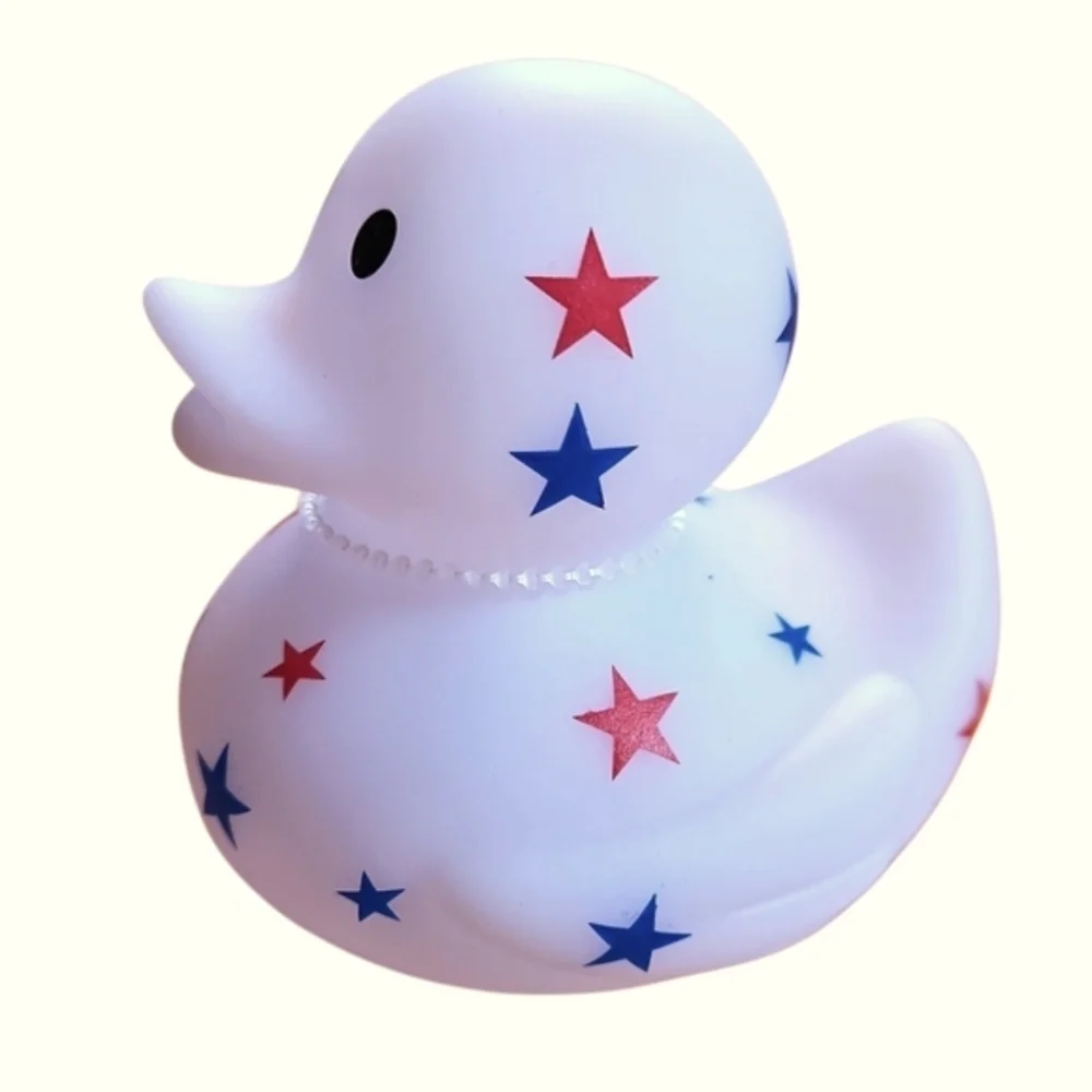 Star Patterned Rubber Duck, Red, White & Blue, NWOT